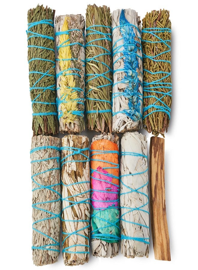 BLUE RIVER SAGE 10 Sage Smudge Sticks ~ White Sage, Rosemary, Cedar, Juniper, Palo Santo, 3 Flower Sages, Blue Sage, Yerba Santa | Smudge Kit Unique Natural Sage Bundles Sustainably Sourced Smudging Cleansing - Image 5